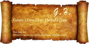 Gavrilovits Heléna névjegykártya